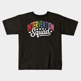 Intervention Teacher School Squad Intervention Specialist Kids T-Shirt